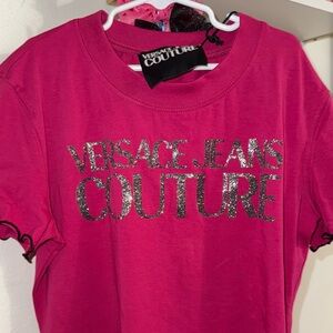 Versace Fuchsia Tee with Silver Accents